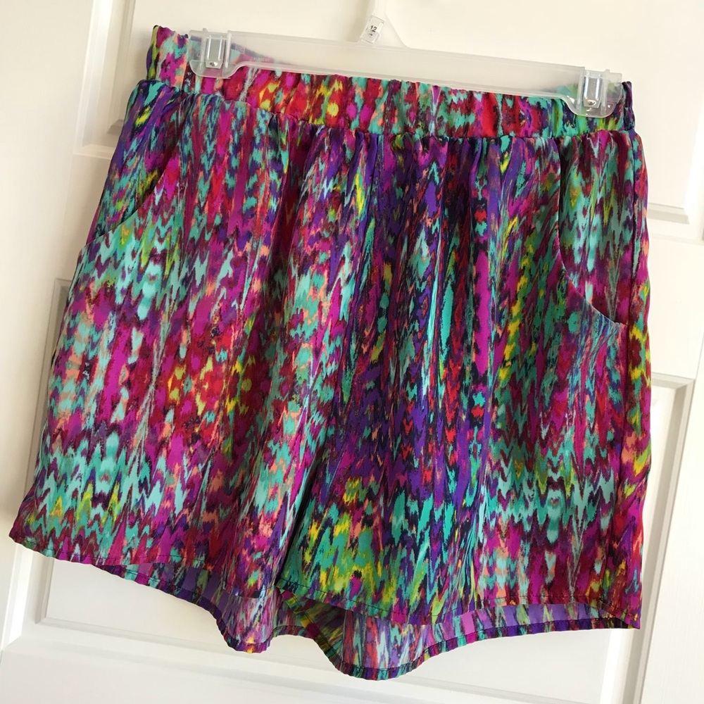 Bright Aztec Print Purple Shorts The Pants Store